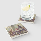 Schreiben der Unabhängigkeitserklärung (USA) Steinuntersetzer (Seitenansicht)