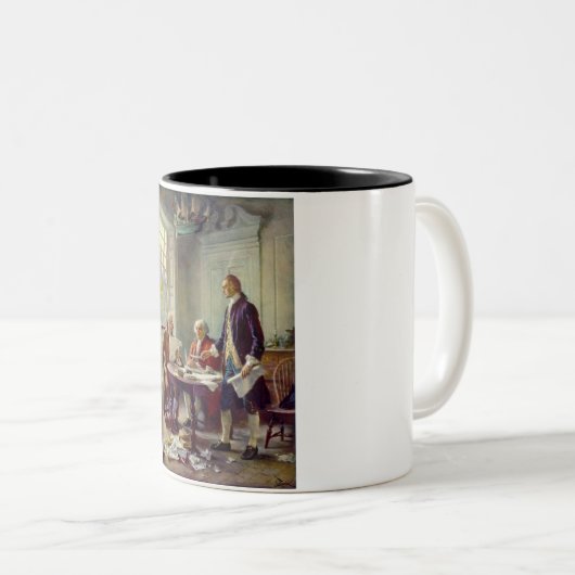 Schreiben der Unabhängigkeitserklärung (USA) Zweifarbige Tasse (VorderseiteRechts)