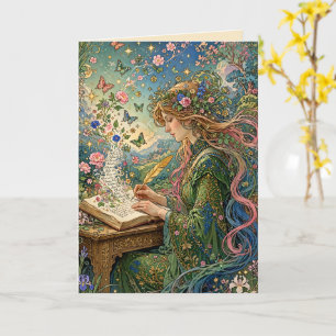 Schreiben der Welt Art Nouveau Karte