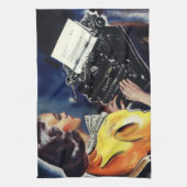 Schreiben des Sekretärs der Vintagen Führungskraft Geschirrtuch (Vertikal)