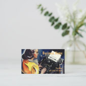 Schreiben des Sekretärs der Vintagen Führungskraft Visitenkarte (Stehend Vorderseite)