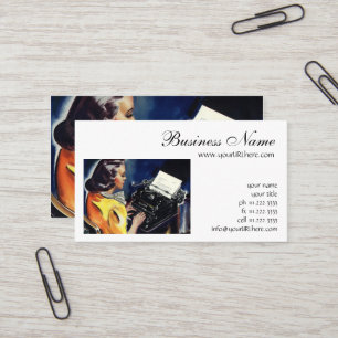 Schreiben des Sekretärs der Vintagen Führungskraft Visitenkarte