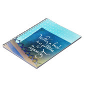 Schreiben eines Buchautors Manifest blauen Farben Notizblock (Linke Seite)