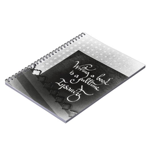 Schreiben eines Büchermanifests schwarz-weiß Notizblock (Linke Seite)