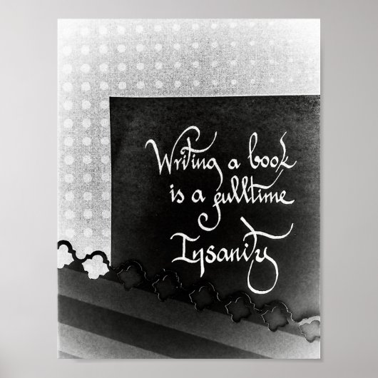 Schreiben eines Büchermanifests schwarz-weiß Poster (Vorne)