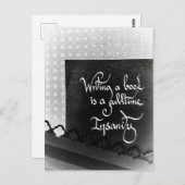 Schreiben eines Büchermanifests schwarz-weiß Postkarte (Vorne/Hinten)