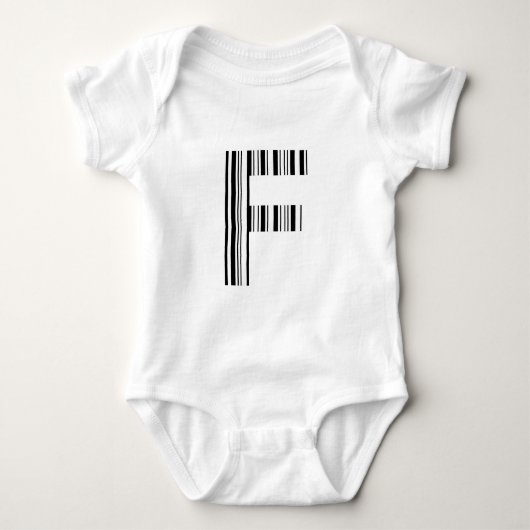 SCHREIBEN F BAR CODE Erste erste Barcodetabelle Baby Strampler (Vorderseite)