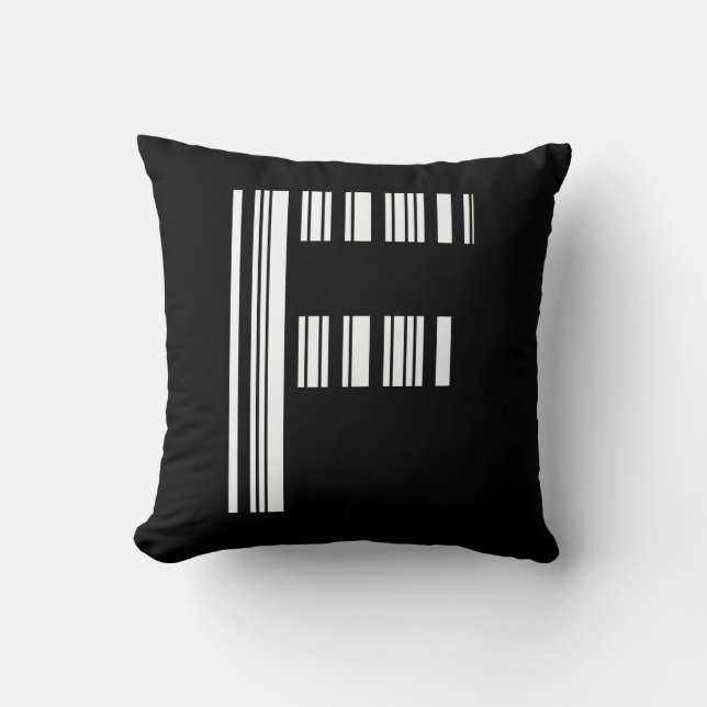 SCHREIBEN F BAR CODE Erste erste Barcodetabelle Kissen (Vorderseite)