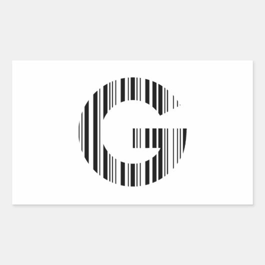 SCHREIBEN G BAR CODE Erstes erstes Barcode-Muster Rechteckiger Aufkleber (Vorderseite)