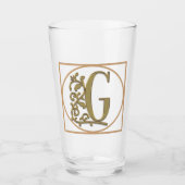 SCHREIBEN G MONOGRAM Schöne Hochzeit Neues Zuhause Glas (Vorderseite)