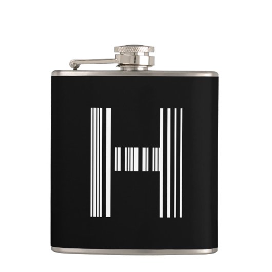 SCHREIBEN H BAR CODE Erstes erstes Barcode-Muster Flachmann (Vorderseite)