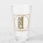 SCHREIBEN I MONOGRAM Schöne Hochzeit Neues Zuhause Glas (Vorderseite)