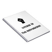 "Schreiben ist die Revolutions-" Notizbuch Notizblock (Rechte Seite)