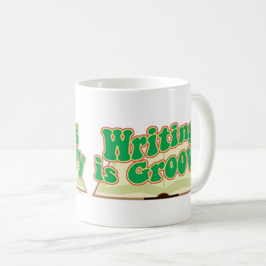 Schreiben ist Groovy Fun Autor Retro Book Style Kaffeetasse (VorderseiteRechts)