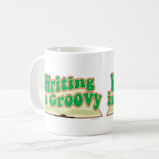 Schreiben ist Groovy Fun Autor Retro Book Style Kaffeetasse (Vorderseite Links)
