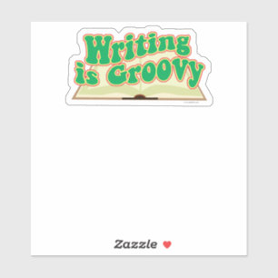 Schreiben ist Groovy Retro Autor Design Aufkleber