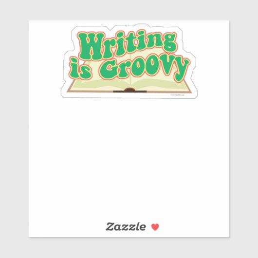 Schreiben ist Groovy Retro Autor Design Aufkleber (Blatt)