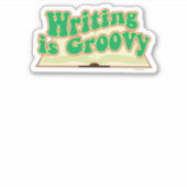 Schreiben ist Groovy Retro Autor Design Aufkleber (Vorderseite)