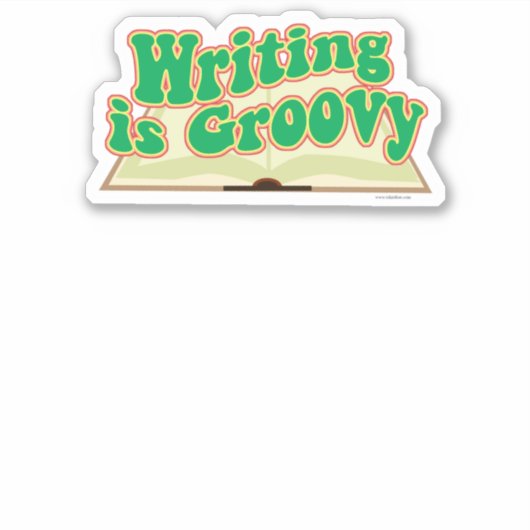 Schreiben ist Groovy Retro Autor Design Aufkleber (Vorderseite)
