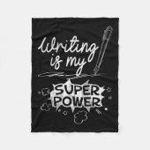 Schreiben ist mein Superheld und aus Q Fleecedecke (Vorderseite)