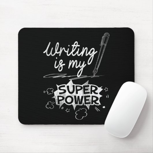 Schreiben ist mein Superheld und aus Q Mousepad (Mit Mouse)
