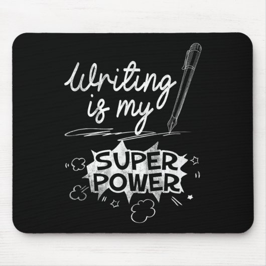 Schreiben ist mein Superheld und aus Q Mousepad (Vorne)
