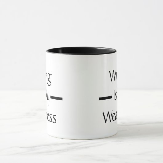 Schreiben ist meine Schwäche Zwei-Töne-Kaffee-Tass Tasse (Zentrum)