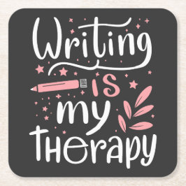Schreiben ist meine Therapie Rechteckiger Pappuntersetzer