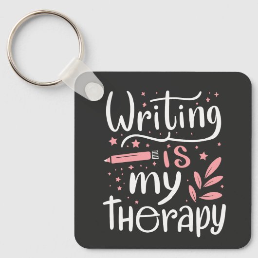 Schreiben ist meine Therapie Schlüsselanhänger (Vorderseite)