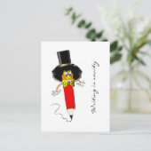 Schreiben ist sanft, sonniger Clownkopf auf Stift Postkarte (Stehend Vorderseite)