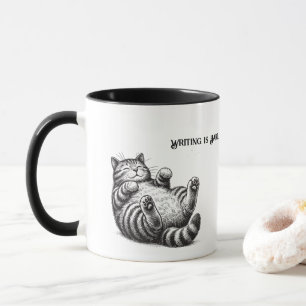 Schreiben ist schwer - Katzen erschweren die Tasse