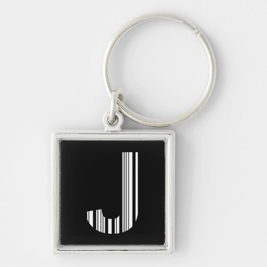 SCHREIBEN J BAR CODE Erste erste Barcode-Muster Schlüsselanhänger (Vorne)
