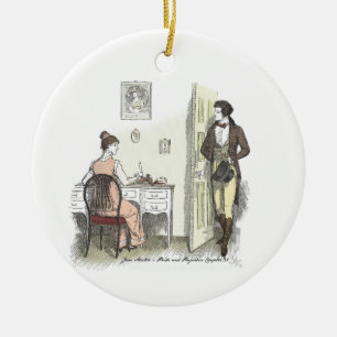 Schreiben - Jane Austen Pride & Prejudice Keramik Ornament