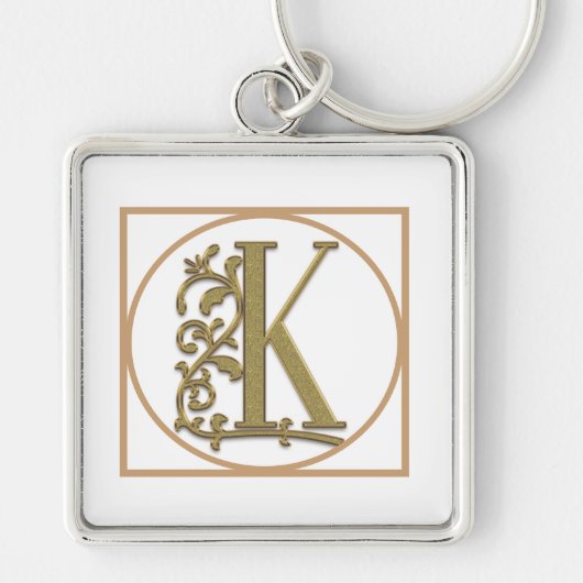 SCHREIBEN K MONOGRAM Schöne Hochzeit Neues Zuhause Schlüsselanhänger (Vorne)