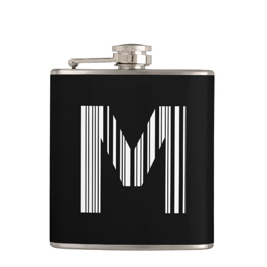 SCHREIBEN M BAR CODE Erstes erstes Barcode-Muster Flachmann (Vorderseite)