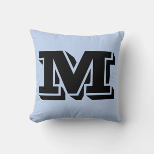 SCHREIBEN M MONOGRAM BLUE PILLOW KISSEN