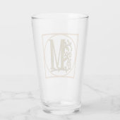 SCHREIBEN M MONOGRAM Schöne Hochzeit Neues Zuhause Glas (Rückseite)