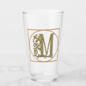 SCHREIBEN M MONOGRAM Schöne Hochzeit Neues Zuhause Glas (Vorderseite)
