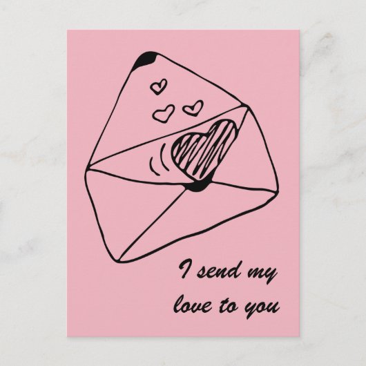 Schreiben mit Liebe | Romantischer Stil Postkarte (Vorderseite)