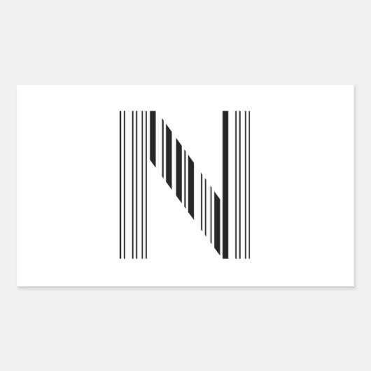 SCHREIBEN N BAR CODE Erstes erstes Barcode-Muster Rechteckiger Aufkleber (Vorderseite)