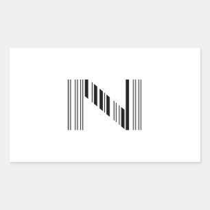 SCHREIBEN N BAR CODE Erstes erstes Barcode-Muster Rechteckiger Aufkleber