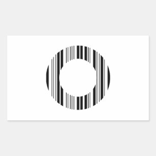 SCHREIBEN O BAR CODE Erste erste Barcode-Muster Rechteckiger Aufkleber