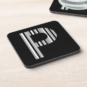 SCHREIBEN P BAR CODE Erstes erstes Barcode-Muster Getränkeuntersetzer (Linke Seite)
