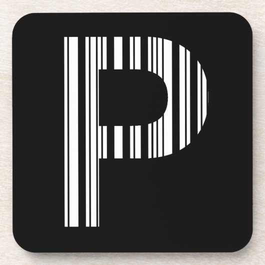 SCHREIBEN P BAR CODE Erstes erstes Barcode-Muster Getränkeuntersetzer (Vorderseite)