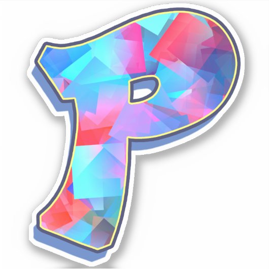 Schreiben P_ Graffiti Alphabet Letters Aufkleber (Vorderseite)