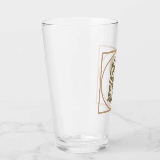 SCHREIBEN P MONOGRAM Schöne Hochzeit Neues Zuhause Glas (Rechts)