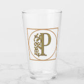 SCHREIBEN P MONOGRAM Schöne Hochzeit Neues Zuhause Glas (Vorderseite)