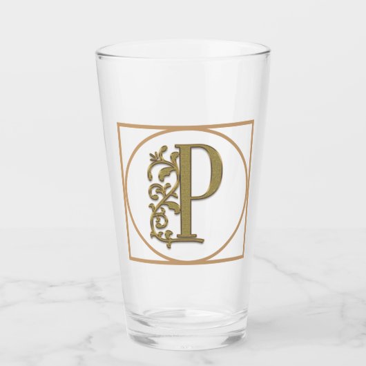 SCHREIBEN P MONOGRAM Schöne Hochzeit Neues Zuhause Glas (Vorderseite)
