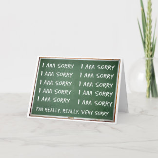 Schreiben Sie 10 Mal 'I am Sorry' auf das Board Karte