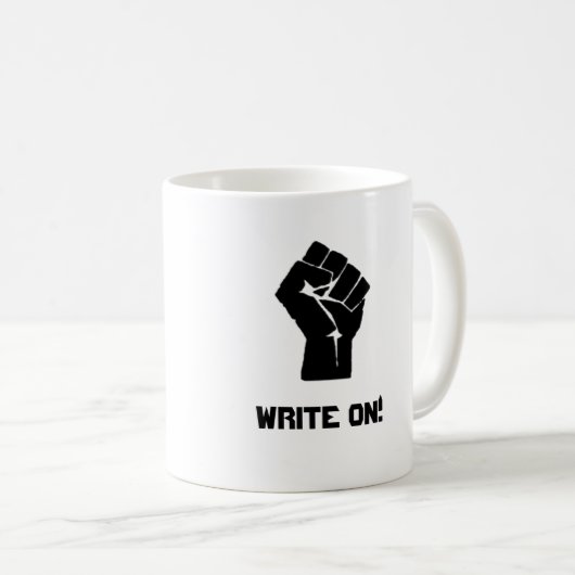 "Schreiben Sie an! " Kaffeetasse (VorderseiteRechts)